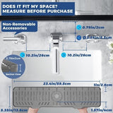 24" Splash Guard Plus Size Silicone Sink Faucet Drying Mat Handle Drip Catcher Tray Dish Sponge Holder Kitchen Accessories Protector Home Organization Gadgets Organizer