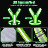 LED Reflective Vest Running Gear, 5 Colors Lights Up Running Vest Rechargeable for Night Walking Running Cycling Jogging, Adjustable Size for Men Women Kids