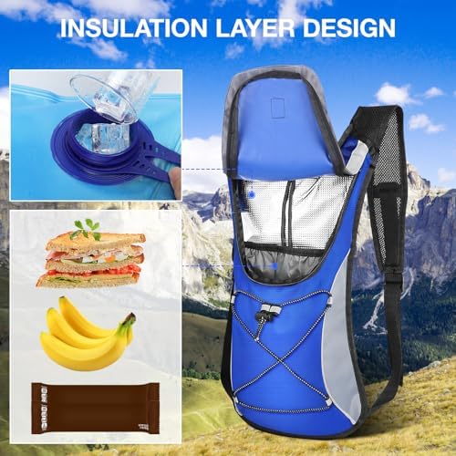 KUYOU Hydration Backpack Hydration Pack with 2L Water Bladder, Lightweight Insulation Water Backpack for Cycling,Hiking, Running,Climbing