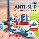 3-Wheel Kids Scooter - Lean-to-Steer Technology, Adjustable Height Handlebar, Wide Anti-Slip Deck, Scooter for Boys & Girls Ages 3+, Child Safety Approved, Support Riders Up to 165 lbs, Blue