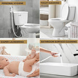 Purrfectzone Bidet Sprayer for Toilet, Bidet Sprayer for Feminine Wash, Premium Stainless Steel Jet Spray for Toilet, Wall-Mounted or Toilet Tank Mounted - White/Chrome