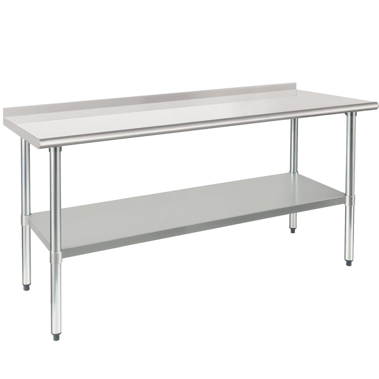 HARDURA Stainless Steel Table Prep & Work Table 24 x 72 Inches NSF Heavy Duty Commercial with Undershelf and Backsplash for Restaurant Kitchen Home and Hotel