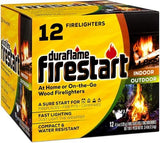 Fire Starter for Indoor and Outdoor Use - Quick Ignition Firelogs for BBQ, Fireplace, Fire Pit and Campfires (12 Pack)