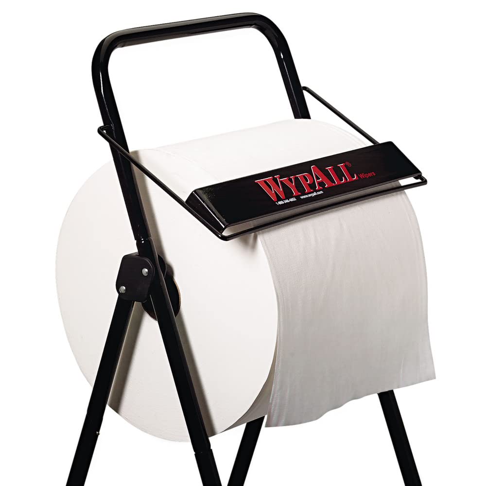WypAll Jumbo Roll Wiper Dispenser (80596), Black, Portable, 16.8"x18.5"x33" (Qty 1)