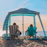 AMMSUN Beach Cabana, 6.2'×6.2' Beach Canopy, Easy Set up and Take Down, Cabana Tent with Sand Pockets, Instant Sun Shade with Side Wall, Turquoise