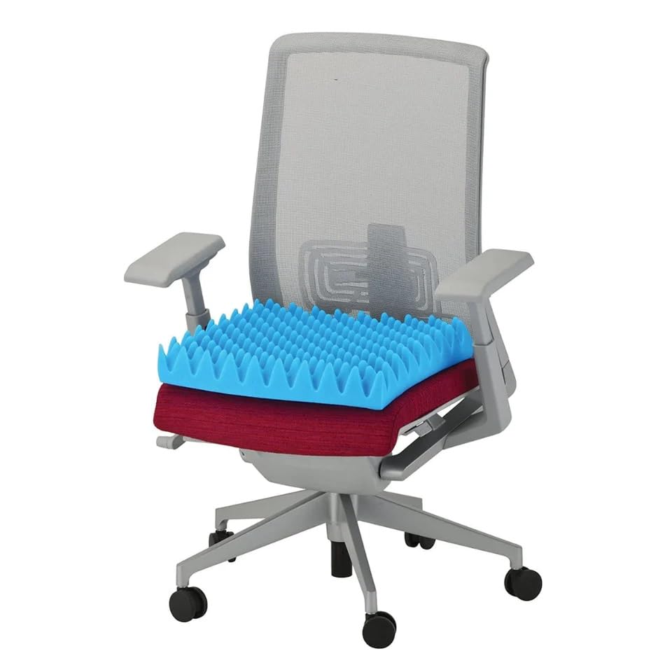 Gilbins Convoluted Egg Crate Foam Chair Cushion, Seat Cushion, Car Seat Cushion, Office Chair Cushion or Wheelchair Cushion to Relieve Back Pain Wheelchair and Recliner Chair Pads (Without Cover)