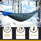 AYAMAYA Single & Double Hammock Underquilt Full Length Big Size Under Quilts for Hammocks, Camping Backpacking Essential, Winter Cold Weather Warm UQ Blanket Bottom Insulation