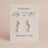 Bridesmaid Gifts Earrings Set of 4/6/8 Pearl Knot Earrings with Message Cards Bridesmaid Proposal Gifts Wedding Day Thank You Gift Bridesmaids Jewelry Set