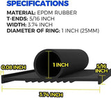 Holikme Garage Door Seals Bottom Rubber,Weather Stripping Kit Seal Strip Replacement, 5/16 Inch T-End, 3.74 Inch Width (22Ft, Black)