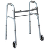 Medline Lightweight Junior/Lower Height Folding Walker with 5” Wheels