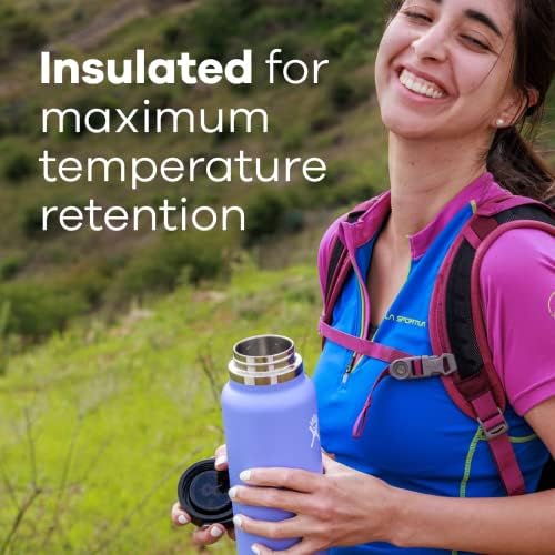 Hydro Flask Wide Mouth vacuum insulated stainless steel water bottle with leakproof closeable lid for cold water drinks, sports, travel, car and school