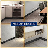 Flexible Baseboard Molding Trim 4 Inch Self-Adhesive Vinyl Wall Base Peel and Stick Cove Base Rubber Wall Baseboard Moulding Trim (20Ft, Black)