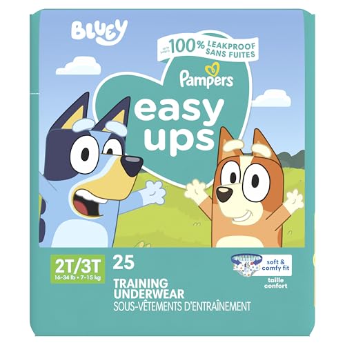 Pampers Training Pants - Easy Ups Boys & Girls Bluey - Size 2T-3T, 140 Count, Children's Potty Underwear (Packaging May Vary)