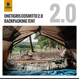 OneTigris COSMITTO 2 Person Backpacking Tent Shelter- Free Standing Lightweight Waterproof 3 Season Camping Tent for Outdoor Hiking Mountaineering