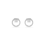 Swarovski Constella Stud Earrings, Round Cut, Clear, Rhodium Finished