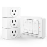 Fosmon Wireless Remote Control Outlet Plug Indoor, Battery Operated Light Switch with Braille On/Off Mark, for Lights, Christmas Tree, No Interference, 15A/1875W, No Wiring & Expandable - 3 Pack
