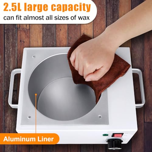 Flngr 5.5Lbs Professional Wax Warmer for Hair Removal with 0-120C Temperature Control, Large Wax Pot for Salon and Self-use, Gift