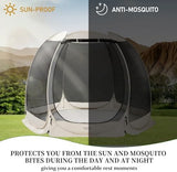 Screen House Gazebo Pop Up Screen Tent Canopy Outdoor Sun Shelter with Mosquito Netting for 4-6 Person Picnics, Parties Patio, Backyard, Deck & Outdoor Activities (9 * 6.6 FT)