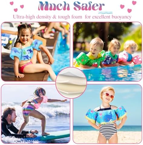 HeySplash Swim Vest for Kids, Toddler Pool Floaties Fit 20-50/70 Lbs, Children Swimming Vest with Adjustable Strap, Swim Jacket Water Wing Arm Float, Puddle Sea Beach Boat Jumper Boy Girl Baby