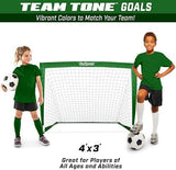 GoSports Portable Soccer Goals for Kids - 13 Color Options - Choose 4 x 3 ft or 6 x 4 ft - Team Tone Pop Up Nets for Backyard