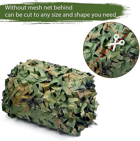 Camo Netting Camouflage Netting 20X20 10X20 10X10 Bulk Roll Burlap Camo Tarp Sunshade Net for Hunting Blind Military Dinosaur Birthday Theme Party Decoration Camping Shooting