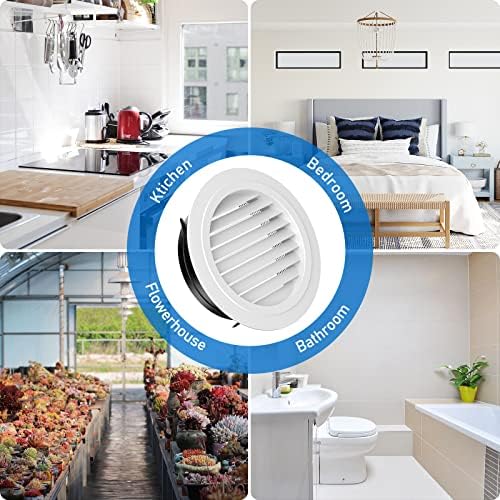 Hon&Guan 8'' Soffit Exhaust Vent, 8 Inch Round Wall Vent Cover for Bathroom Office Home (ø200mm)