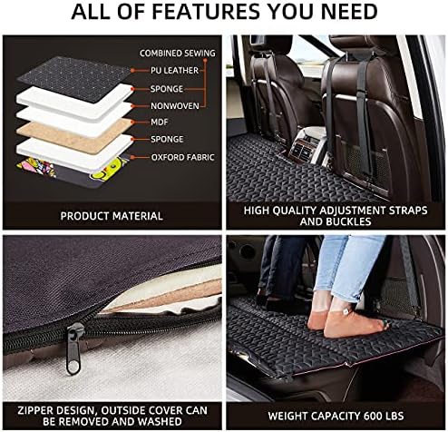 ABE Non-Inflatable Car Bed Mattress,Double-Sided Folding,Portable Back Seat, Travel Camping Mattress for Sleeping(Dinosaur World), for SUV