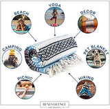 Benevolence LA Authentic Handwoven Mexican Blanket | Yoga Blankets, Outdoor, Picnic, Beach, Camping | Equestrian Saddle | Serape 50x70 inches - Sky Blue, Pack of 1