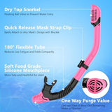 Snorkeling Gear for Adults, Dry-Top Snorkel Set Scuba Diving mask, 180°Panoramic Wide View Professional Snorkeling Gear Breathing Freely Snorkel Mask