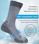 Men's Crew Work Boot Socks Thick Cushioned Moisture Wicking Hiking Sock 4 Pairs