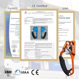 NewDoar UIAA & CE Certified Hand Ascender Rock Climbing Tree Arborist Rappelling Gear Equipment Rope Clamp for 8~13MM Rope