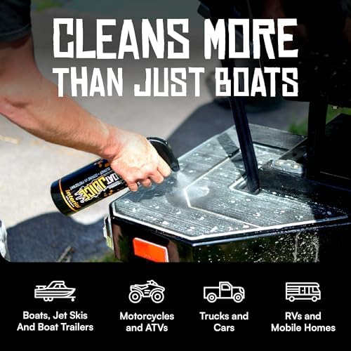 Boat Juice 2in1 Interior Boat Cleaner & Protectant Spray | Vinyl Boat Seat Cleaner + Ceramic UV Protection | Also for Upholstery, Carpet | Marine Detailing, Orange Creamsicle Scent, Made in USA (32oz)