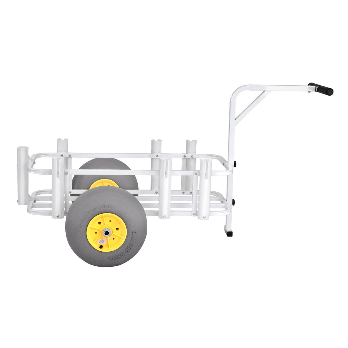 VEVOR Beach Fishing Cart, 200 lbs Load Capacity, Foldable Fishing Cart with Heavy-Duty Carbon Steel Frame, 13-Inch All-Terrain PU Balloon Tires, 7 Rod Holders, for Outdoor Activities Camping Picnic
