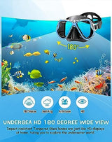 Greatever Dry Snorkel Set,Panoramic Wide View,Anti-Fog Scuba Diving Mask,Professional Snorkeling Gear