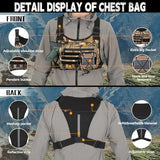 Outdoor Sports Chest Bag for Men, Chest Vest Holster Fits Most Pistols, EDC Travel Chest Pack for Running, Hiking