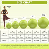 APEXUP Yoga & Pilates Ball - Anti Slip Heavy Duty Gym Ball for Fitness, Balance & Core Workout