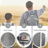 35L Foldable Waterproof Backpack For Outdoor Sports Travel Inside Wet Clothes Compartment Packable For Multiple