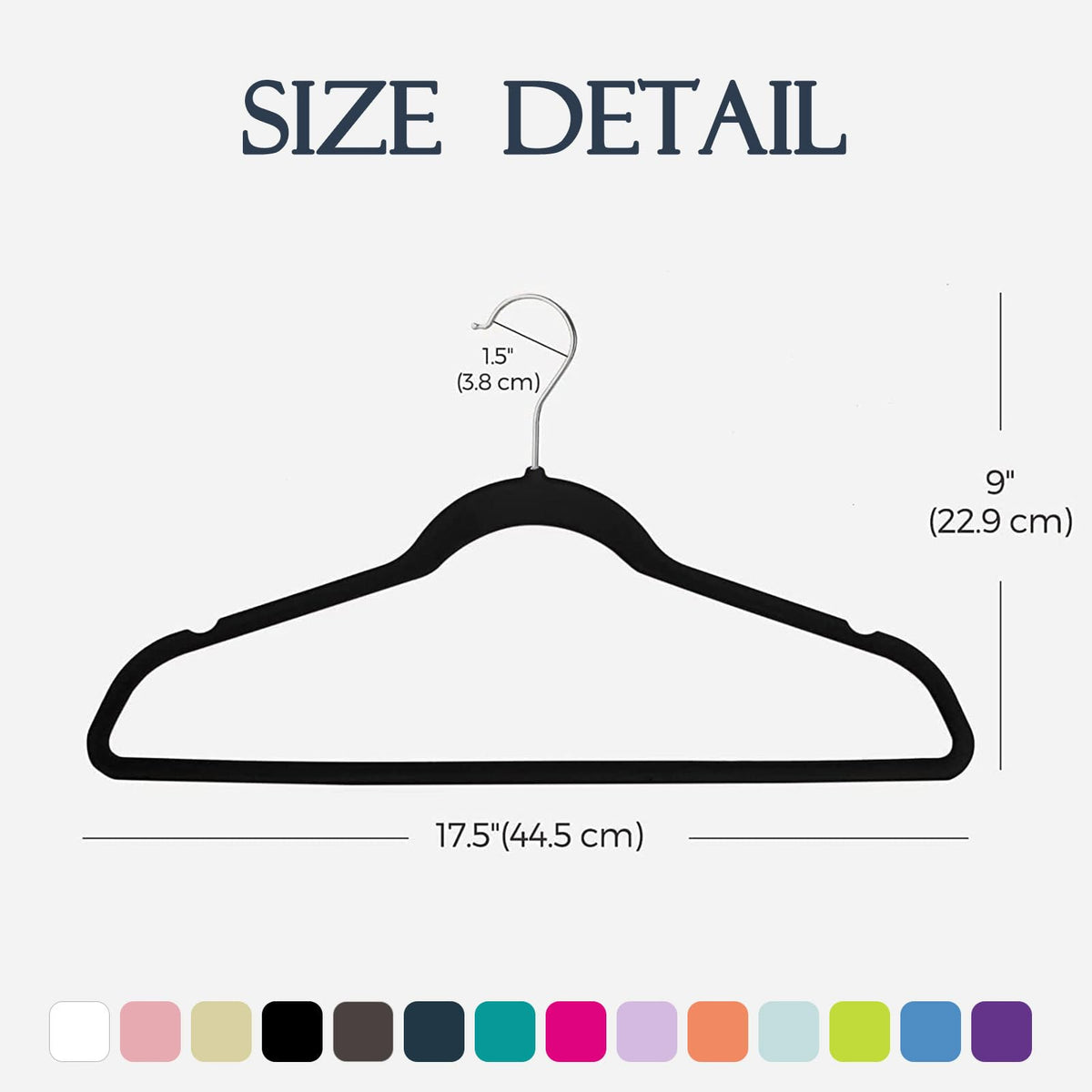 HOUSE DAY Black Velvet Hangers 60 Pack, Premium Non Slip Clothes Hangers