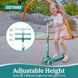 Gotrax KS1 Kids Kick Scooter, LED Lighted Wheels and 3 Adjustable Height Handlebars, Lean-to-Steer & Widen Anti-Slip Deck, 3 Wheel Scooter for Boys & Girls Ages 2-8 and up to 100 Lbs