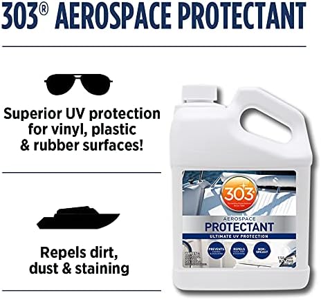 303 Products Marine Aerospace Protectant Spray – UV Protection, Repels Dust, Dirt, & Staining, Matte Finish, Restores Like-New Appearance, Outdoor Patio & Boat Cleaning Supplies 1 Gallon