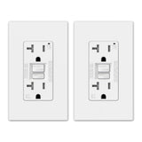 ELEGRP GFCI Outlet 20 Amp, Self-Test GFI Electrical Outlet with Thinner Design, TR Tamper Resistant GFCI Receptacle, Ground Fault Circuit Interrupters with Wall Plate, UL Listed, Matte White, 2 Pack