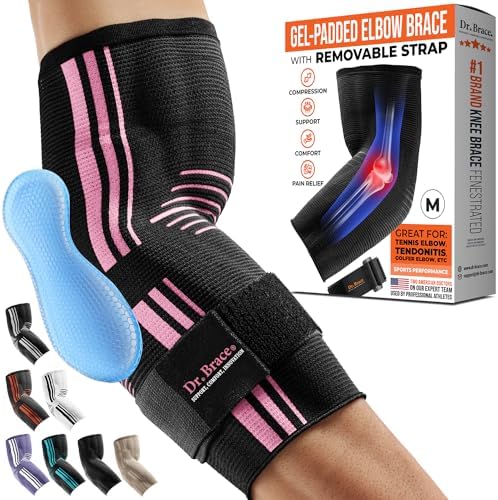 DR. BRACE® Elite Elbow Brace Support, Breathable Elbow Compression Sleeve with Gel Pad for Golfer's, Tennis Elbow & Tendonitis Treatment & Pain Relief 2024