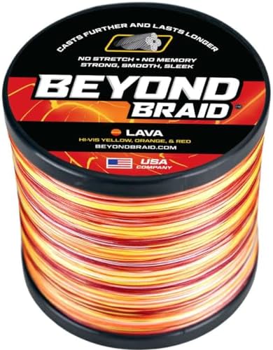 Beyond Braid Braided Fishing Line -Super Strong - Abrasion Resistant - No Stretch -Blue Camo, Moss Camo, White, Green, Pink, Blue, 4 Strand 8 Strand