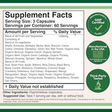 Fruits and Veggies Supplement (Daily Blend of 49 Different Fruits and Vegetables, 23 Veggies and 29 Fruits) 1,500mg Servings, 180 Capsules (No Fillers, Vegan Safe, Non-GMO) by Double Wood