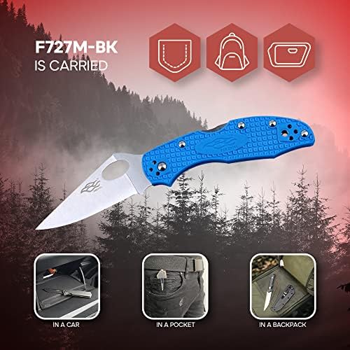 Firebird GANZO F759M Pocket Folding Knife 440C Stainless Steel Blade Nylon Glass Fiber Anti-Slip Handle with Clip Fishing Camping EDC Knife (Blue)