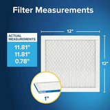 Filtrete 12x12x1 AC Furnace Air Filter, MERV 13, MPR 1900, Premium Allergen, Bacteria & Virus Filter, 3-Month Pleated 1-Inch Electrostatic Air Cleaning Filter, 2-Pack (Actual Size 11.81x11.81x0.78 in)