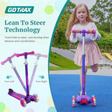 Gotrax KS1 Kids Kick Scooter, LED Lighted Wheels and 3 Adjustable Height Handlebars, Lean-to-Steer & Widen Anti-Slip Deck, 3 Wheel Scooter for Boys & Girls Ages 2-8 and up to 100 Lbs