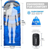 MalloMe Sleeping Bags for Adults Cold Weather & Warm - Backpacking Camping Sleeping Bag for Kids 10-12, Girls, Boys - Lightweight Compact Camping Essentials Gear Accessories Hiking Sleep Must Haves