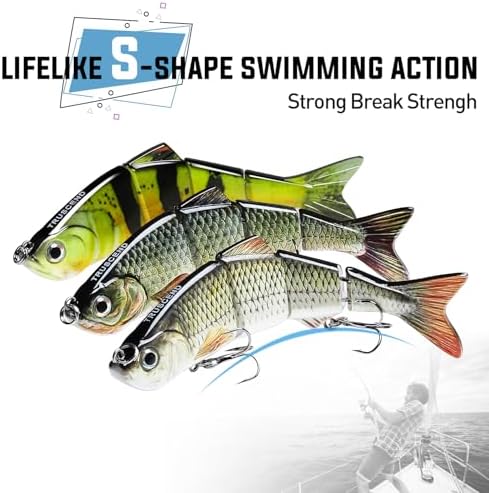 TRUSCEND Swimmax for Saltwater and Freshwater, Realistic Fishing Lures for Bass Trout Crappie Walleye Pike Bluegill Salmon, Swimbait for Bass Fishing, Amazing Fishing Gear Gifts for Family Fishing