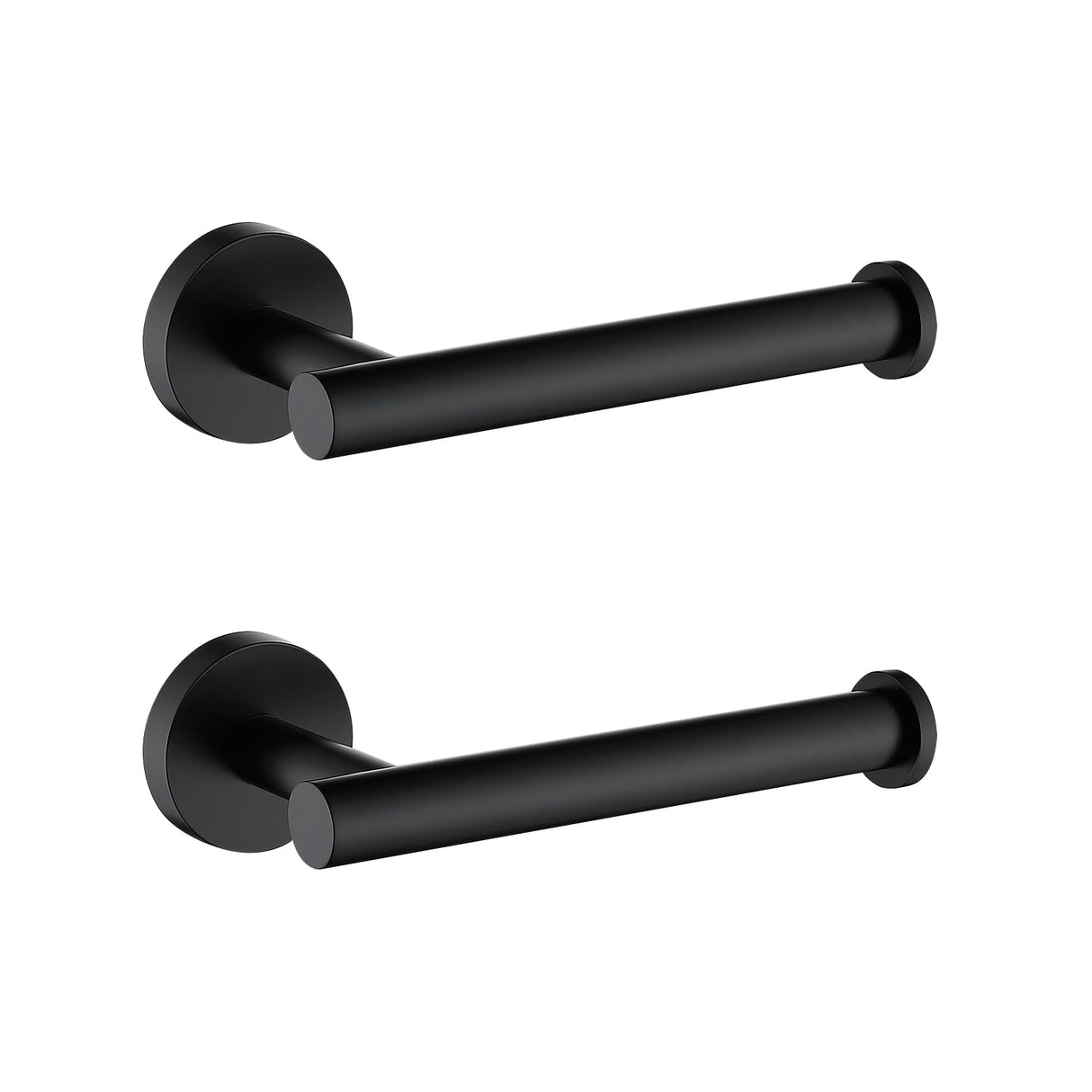 TASTOS Toilet Paper Holder SUS304 Stainless Steel Round Size Matte Black 2 Pack